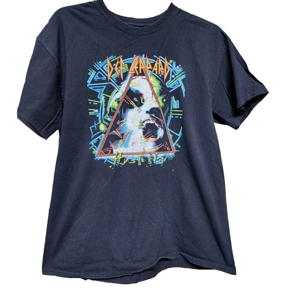 Def Leppard Hysteria 2016 Black Band T-Shirt Size XL Rockin Retro